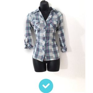 beautiful square button down blouse size M